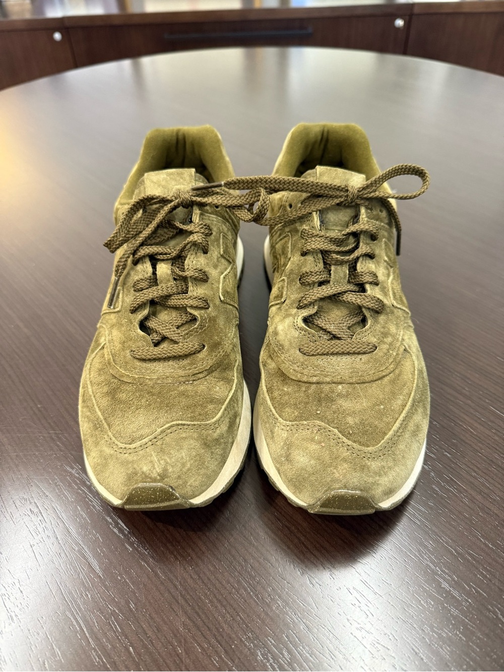 Like new. Todd Snyder New Balance 574 in Olive Green Suede. 9.5US.